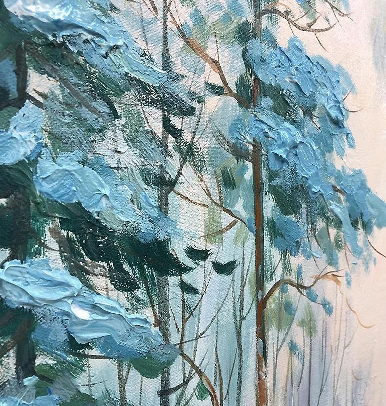 Textura de detalle de Blue Forest 2 Pintura al óleo
